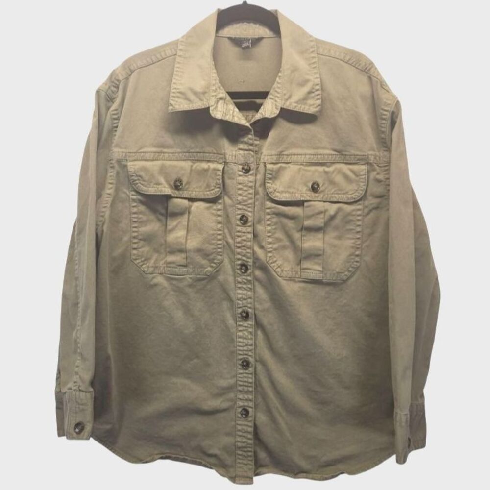 Banana Republic Oversized Olive Green Twill Utility Shacket LARGE